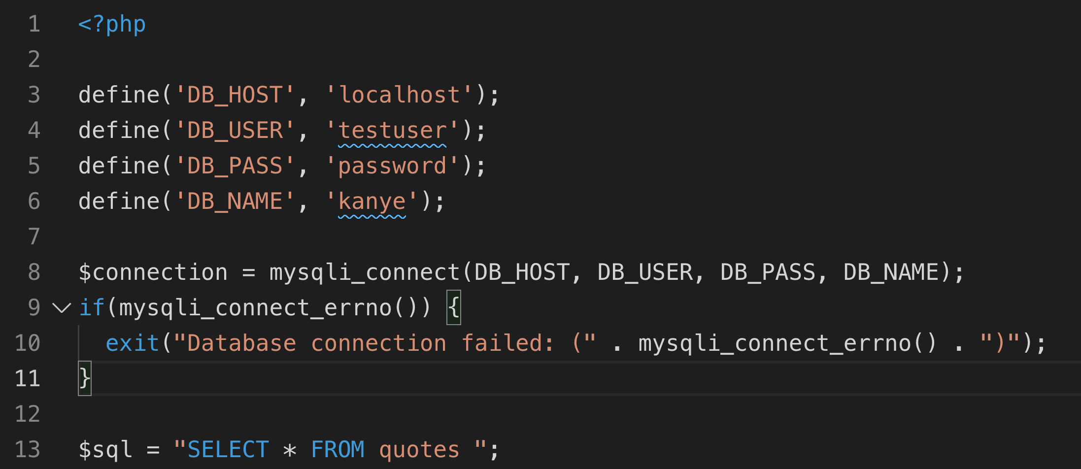 Connecting to MySQL from PHP using Procedural MySQLi